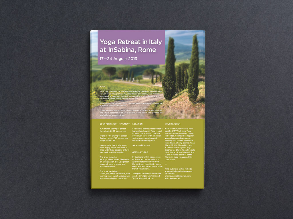 Yoga Retreat Printed Graphic Design