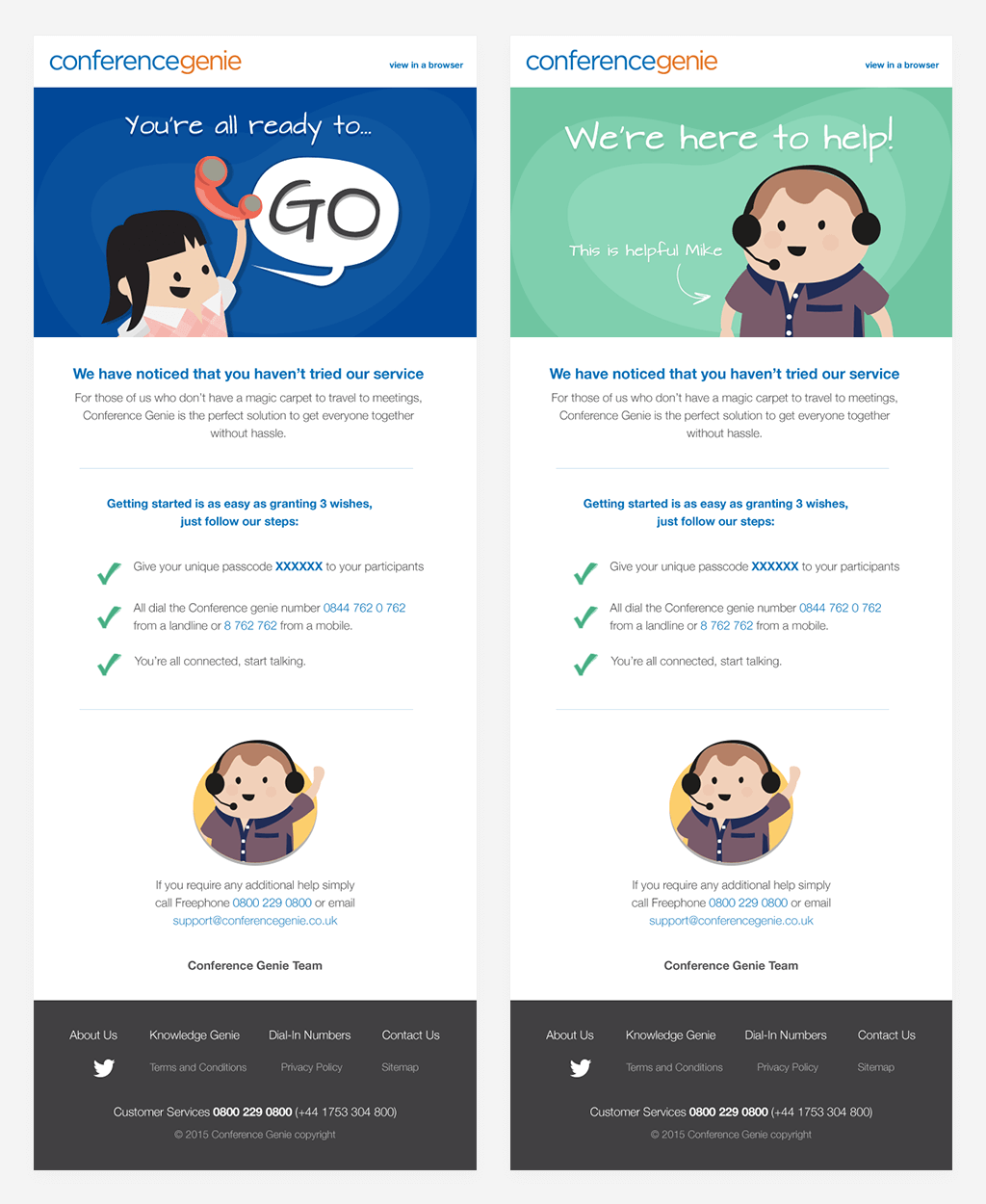 Conference Genie — repsonsive HTML email design