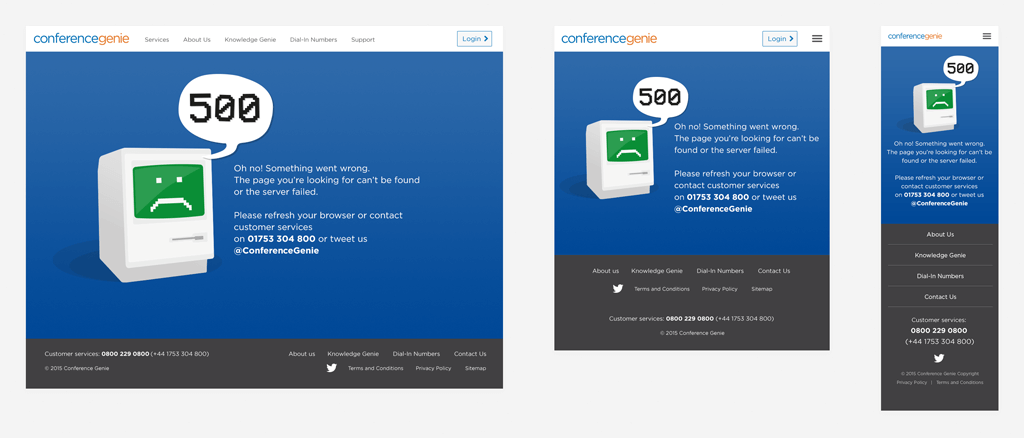 Conference Genie — responsive web design