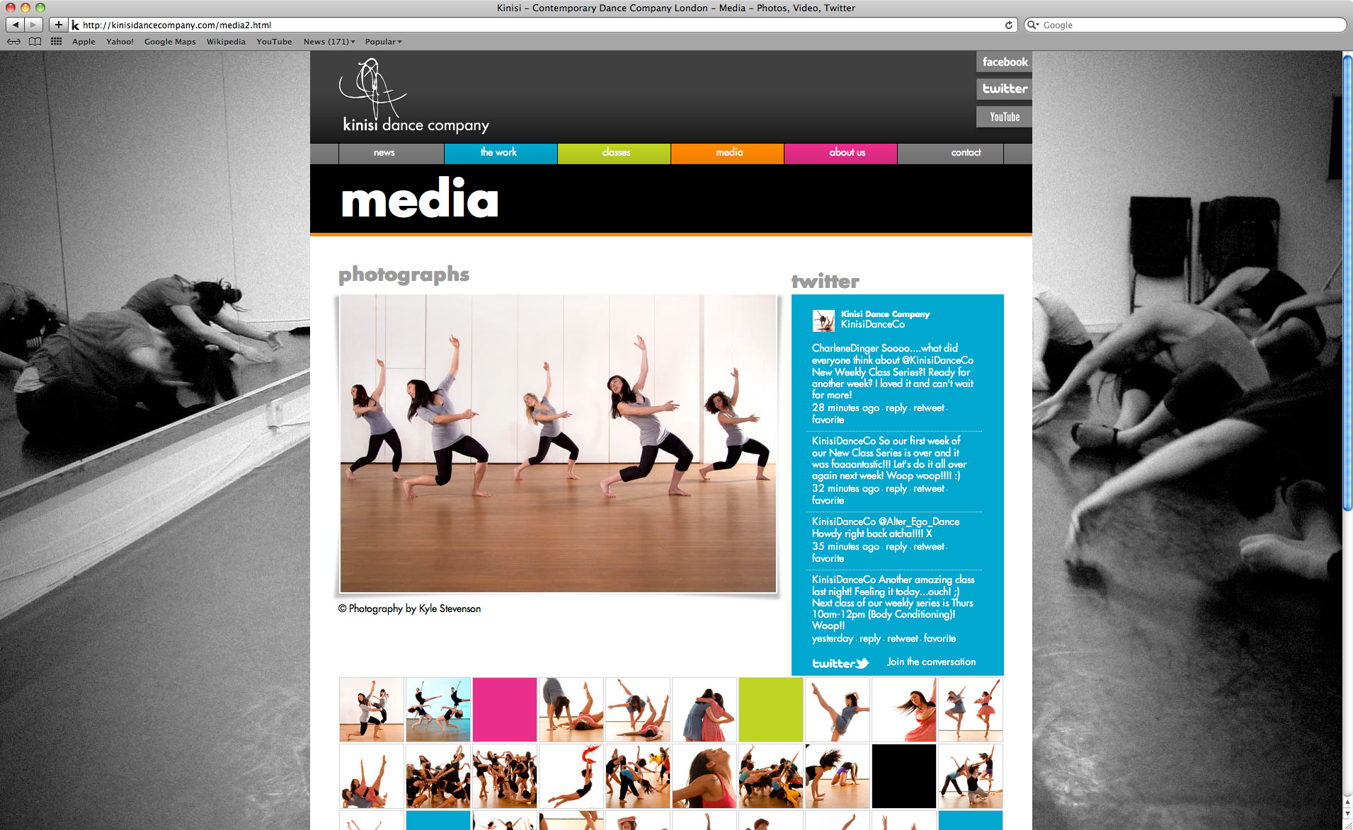 Kinisi Dance Company Website - Media Page