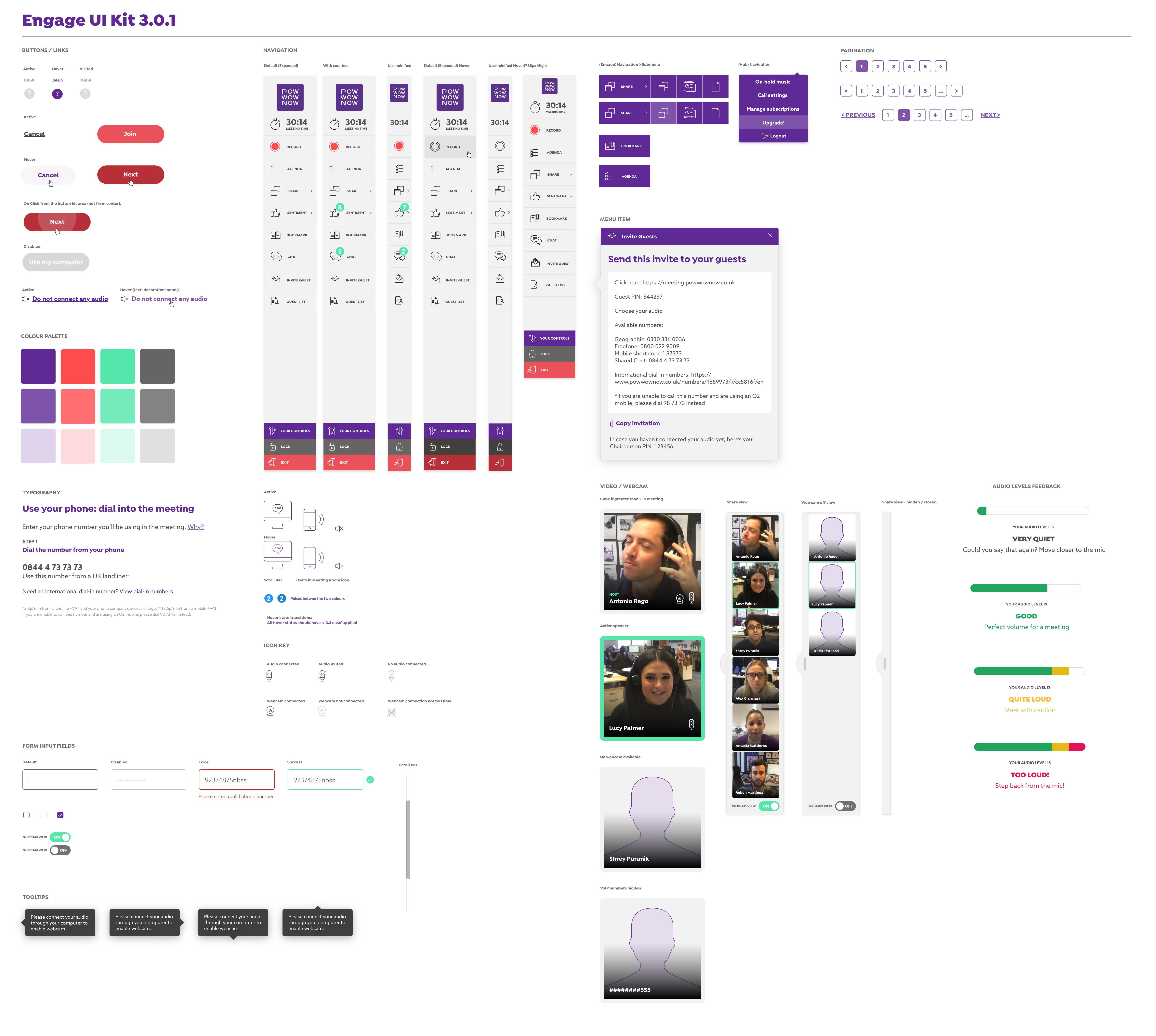 Powwownow - Engage web meetings user flow